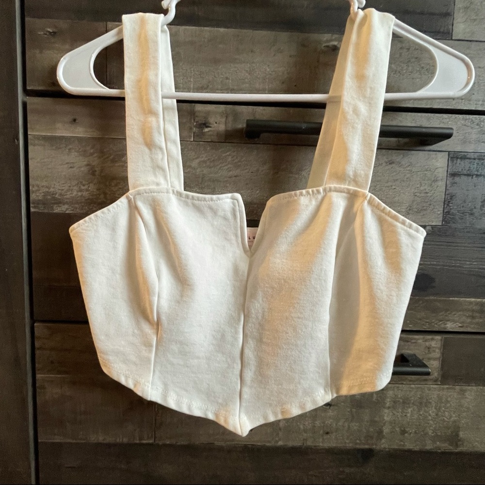 white crop top blouse